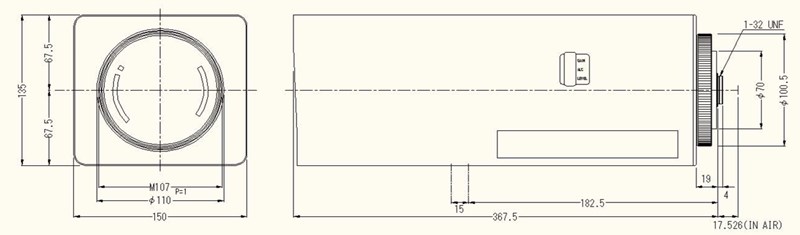 computar12.5-775mm長(zhǎng)焦鏡頭尺寸